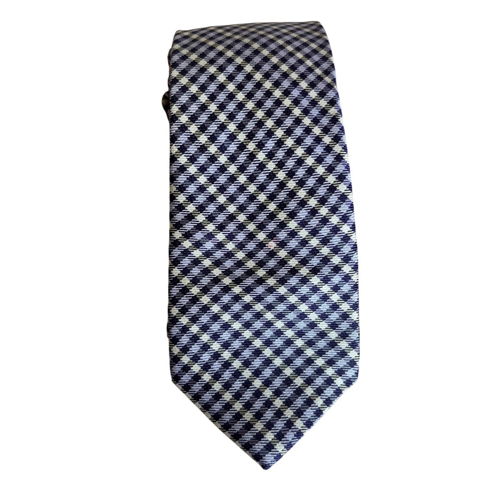 Original Penguin Necktie Purple White Checkered Gingham Pattern Mens Tie